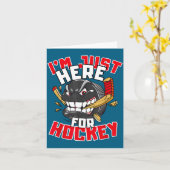 I'm Just Here For Hockey Funny Quote Hockey Lover  カード (黄色い花)