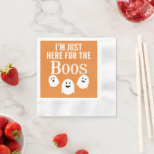 I'm Just Here for the Boos – 面白いハロウィーンパーティー 縁ありカクテルナプキン (インサイチュ)