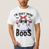 I'm Just Here For The Boos Funny Halloween Ghost C Tシャツ (正面)