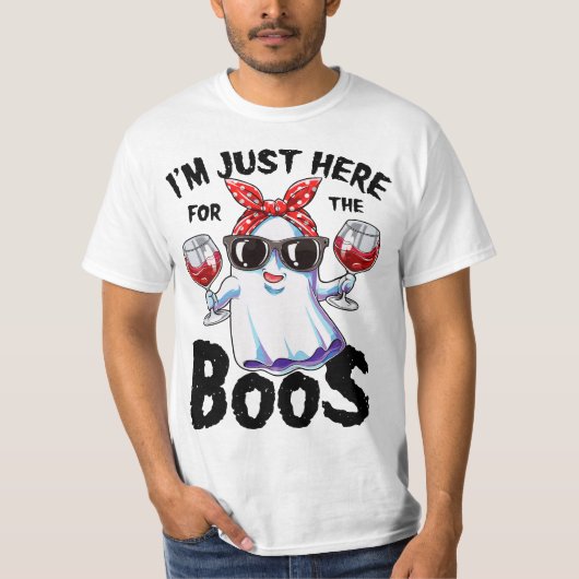 I'm Just Here For The Boos Funny Halloween Ghost C Tシャツ (正面)