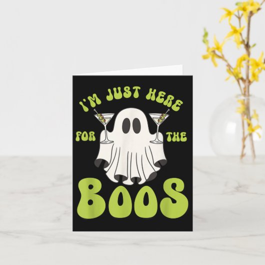 I'm Just Here For The Boos Funny Halloween Ghost M カード (黄色い花)