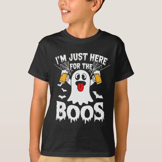 I'm Just Here For The Boos Funny Halloween Ghost M Tシャツ (正面)