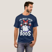 Im Just Here For The Boos Funny Halloween Ghost Tシャツ (正面フル)