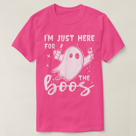 I'm Just Here For The Boos Funny Wine Halloween  Tシャツ (デザイン正面)