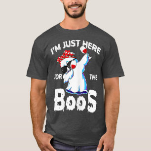 Im Just Here For The Boos Halloween Women幽霊Cu Tシャツ