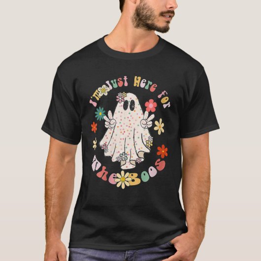 I'm Just Here For The Boos Halloween Women Ghost C Tシャツ (正面)