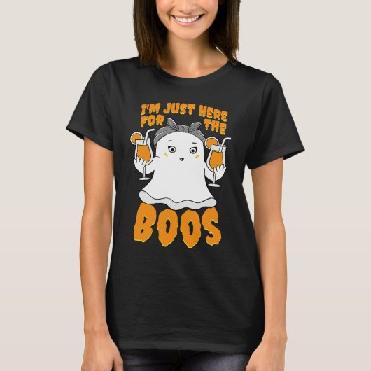 I'm Just Here For The Boos  Halloween Women Ghost  Tシャツ (正面)