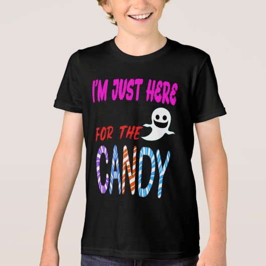 Im Just Here for the Candy - Cute Halloween トライブレンドＴシャツ (正面)
