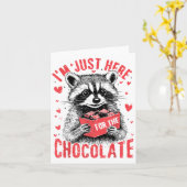 I'm Just Here For The Chocolate Funny Raccoon Vale カード (黄色い花)
