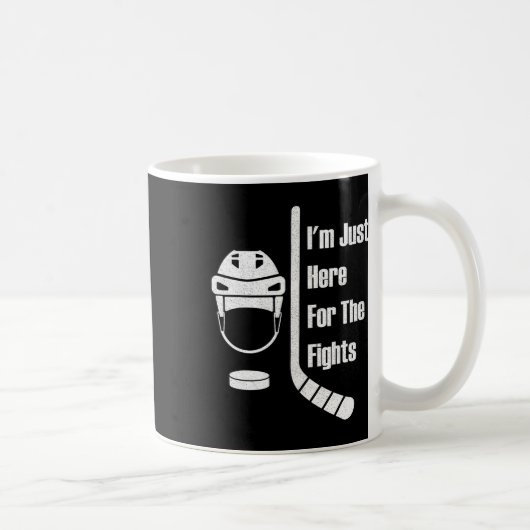 I'm Just Here For The Fights Funny Hockey (3)  コーヒーマグカップ (右)