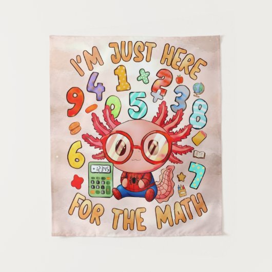 Im Just Here For The Math Funny Crab Design タペストリー (正面)