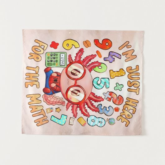 Im Just Here For The Math Funny Crab Design タペストリー (正面(横))