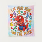 Im Just Here For The Math Funny Dino Shirt タペストリー (正面)