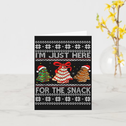 I'm Just Here For The Snack Christmas Cakes Debbie カード (黄色い花)