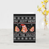 I'm Just Here For The Snack Christmas Cakes Debbie カード (黄色い花)