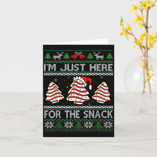 I'm Just Here For The Snack Christmas Cakes Debbie カード (黄色い花)