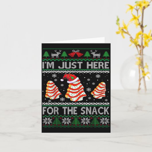 I'm Just Here For The Snack Christmas Cakes Debbie カード (黄色い花)