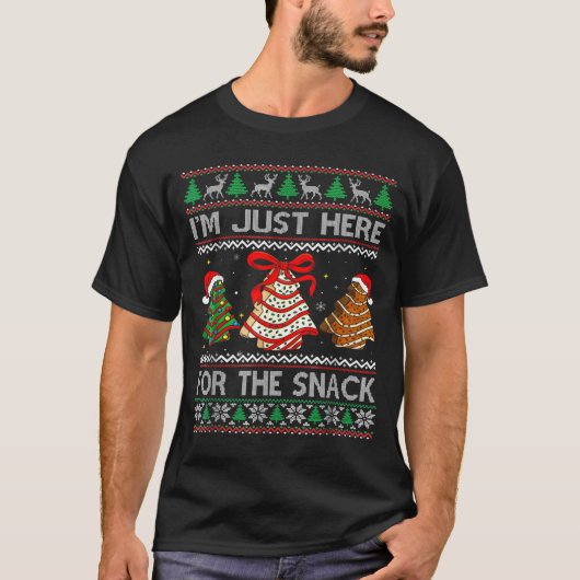 I'm Just Here For The Snack Christmas Cakes Debbie Tシャツ (正面)