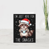 I'm Just Here For The Snacks Christmas Raccoon カード (正面)