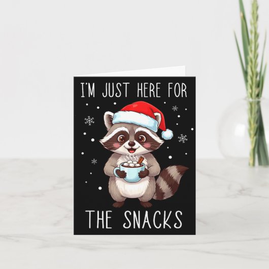 I'm Just Here For The Snacks Christmas Raccoon  カード (正面)