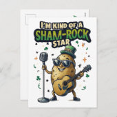 I'm Kind Of A Sham-Rock Star Funny Irish シーズンポストカード (正面/裏面)