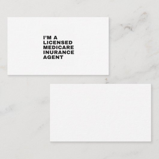 I'M LICENSED MEDICARE INSURANCE AGENT 名刺 (正面/裏面)