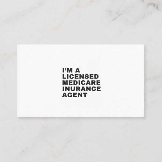 I'M LICENSED MEDICARE INSURANCE AGENT 名刺 (正面)