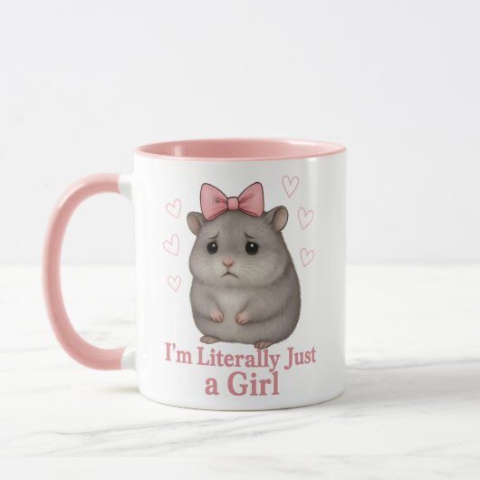 I'm Literally Just a Girl Sad Hamster Funny Girly マグカップ (左)
