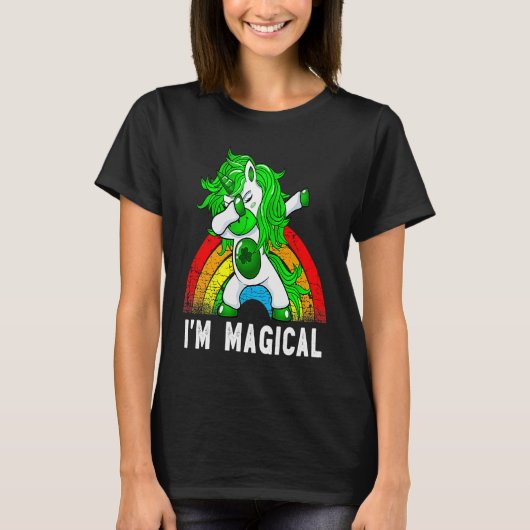 Im Magical Irish Dabbing Unicorn Toddler St Patric Tシャツ (正面)