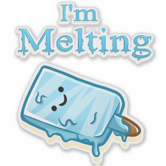 I'm Melting – Cute Popsicle Pun シール (正面)