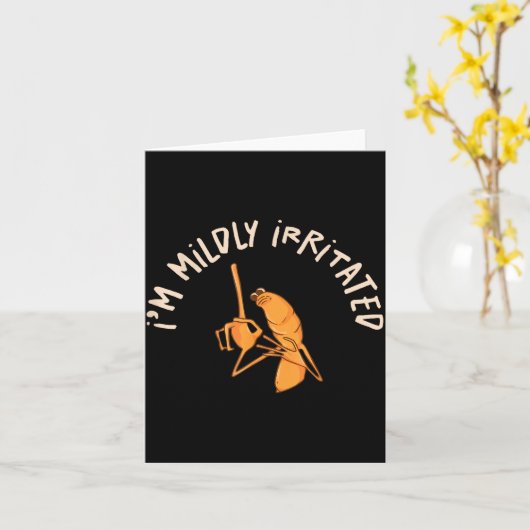 I'm Mildly Irritated Marcus Funny Worm Meme Mens W カード (黄色い花)