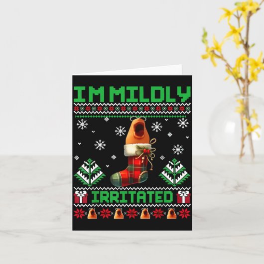 I'm Mildly Irritated Marcus The Worm Christmas Fun カード (黄色い花)