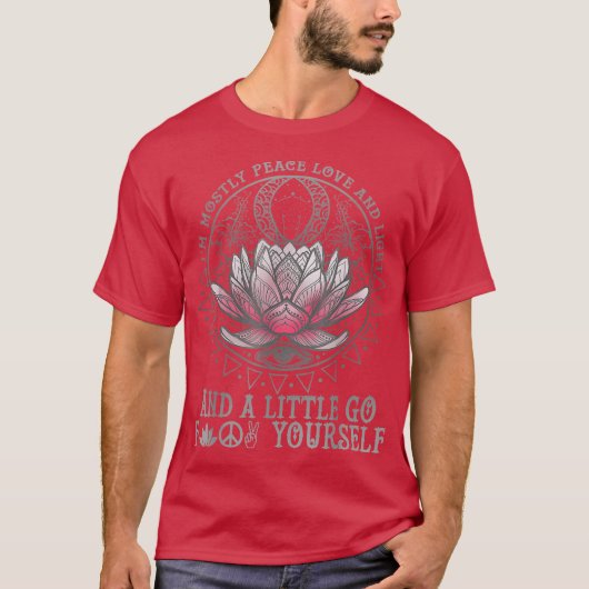 Im Mostly Peace Love And Light And Little Go retro Tシャツ (正面)