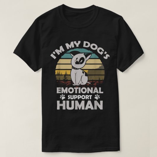 Im My Dogs Emotional Support人間のレトロヴィンテージG Tシャツ (デザイン正面)