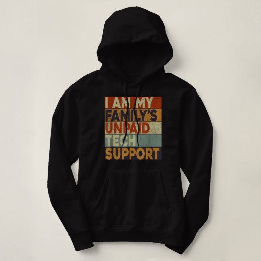 Im My Familys未払いテクニカルサポートレトロComputer E パーカ (デザイン正面)