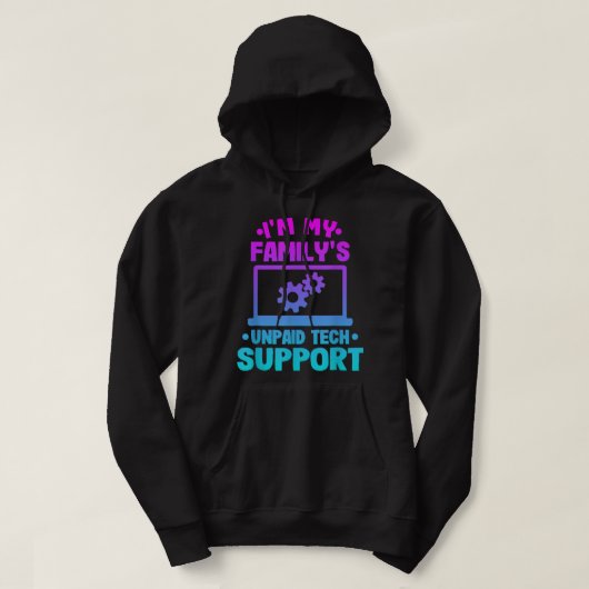 Im My Familys Unaccessed Tech Support おもしろい Comput パーカ (デザイン正面)