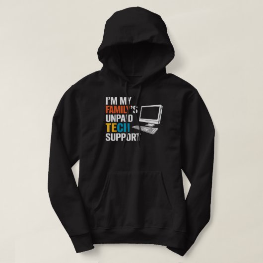Im My Familys Unaccessed Tech Support おもしろい Comput パーカ (デザイン正面)