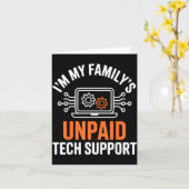 I'm My Family's Unpaid Tech Suprt Funny Technical  カード (黄色い花)
