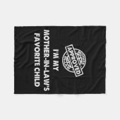 I'm My Mother In Law's Favorite Child Funny Certif フリースブランケット (正面(横))