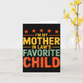 I'm My Mother In Law's Favorite Child Funny Humor  カード (黄色い花)