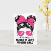 I'm My Mother In Laws Favorite Child Funny Parent カード (黄色い花)