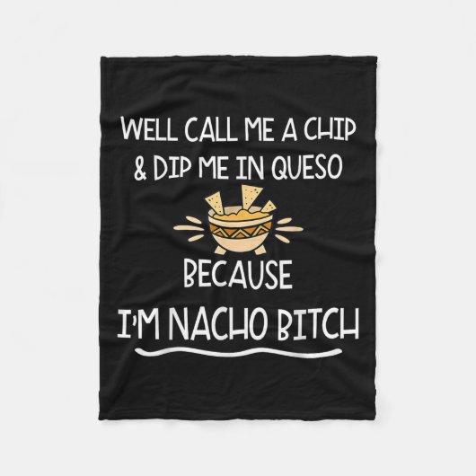 Im NacだからChipと呼んでQueosに浸す フリースブランケット (正面)