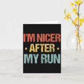 I'm Nicer After My Run Funny Running Saying For Ru カード (黄色い花)