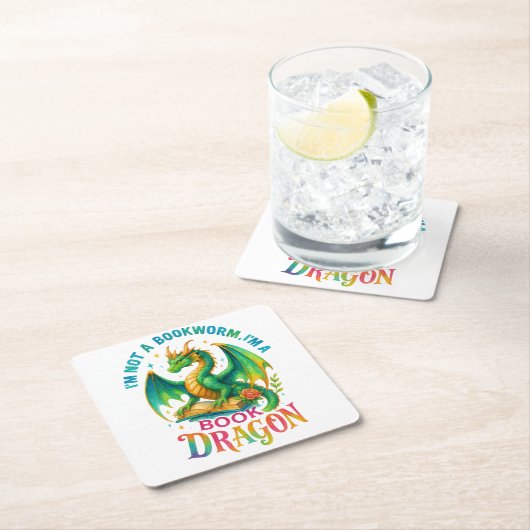 I'm Not A Bookworm.... スクエアペーパーコースター (インサイチュ)