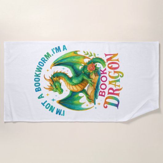 I'm Not A Bookworm.... ビーチタオル (正面)