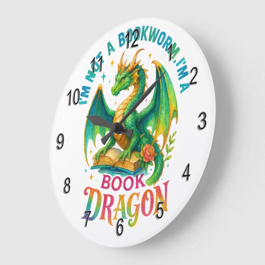 I'm Not A Bookworm....  ラージ壁時計 (傾斜)