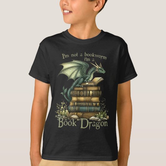I'm Not A Bookworm I'm A Book Dragon Tシャツ (正面)
