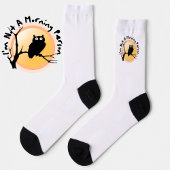 I'm Not A Morning Person funny owl quote ソックス