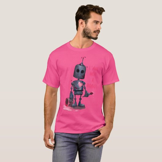 I'M Not A Robot Grey With Computer Internet Tシャツ (正面フル)