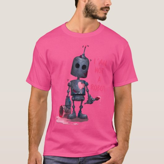 I'M Not A Robot Grey With Computer Internet Tシャツ (正面)